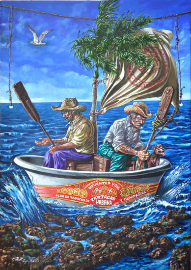 Encallados Acrylic Canvas Marine Painting