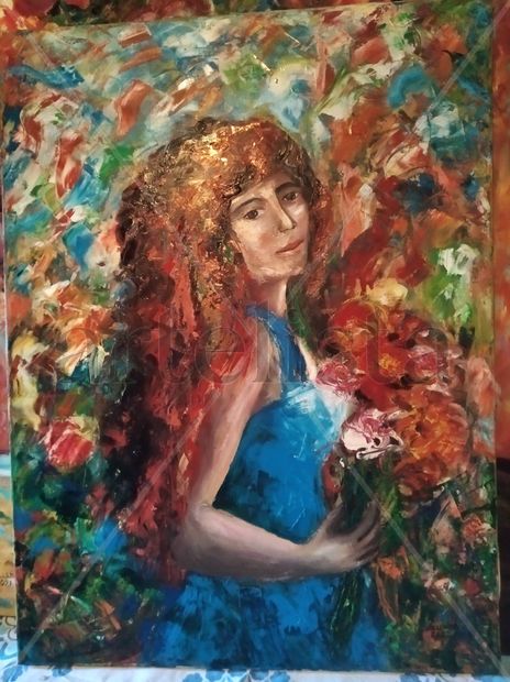 Muchacha con flores
