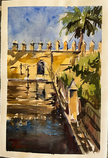 Estanque en Cordoba Watercolour Paper Landscaping