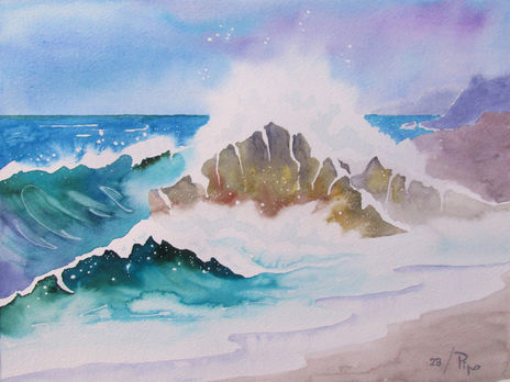 Olas y rocas