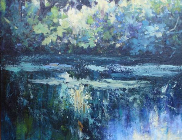 Estanque en azules