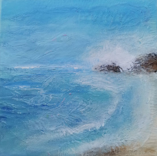 la mar IV Acrylic Canvas Marine Painting