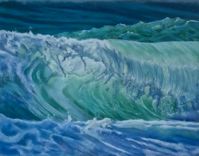 Ola 2 Pastel Paper Marine Painting