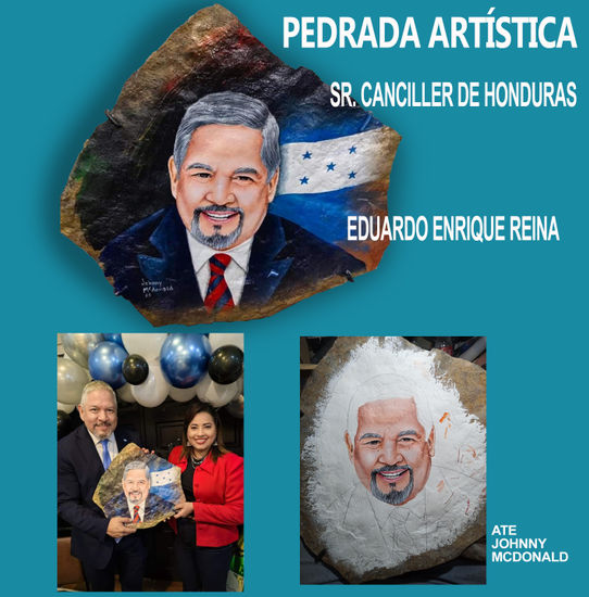 CANCILLER DE HONDURAS ENRIQUE REINA, PEDRADA ARTISTICA Acrílico Otros Retrato