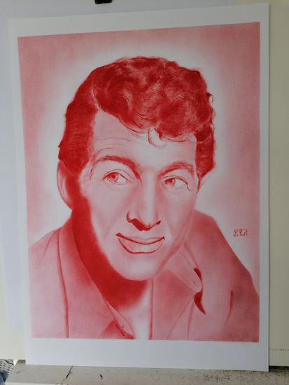 Dean martin Oil Paper Portrait