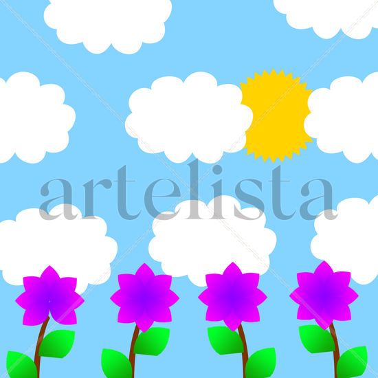 Flowers purple art 