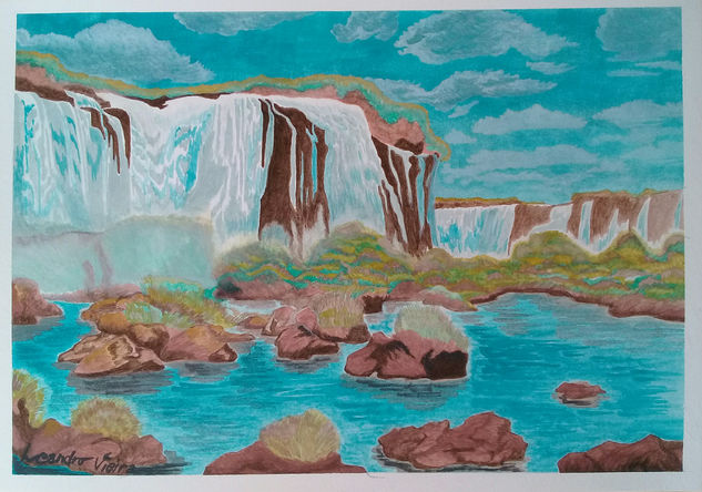 Cataratas do Iguaçu / Cataratas del Iguazu (Iguaçu Falls) Gouache Paper Landscaping