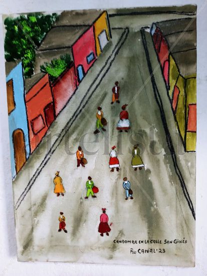 Candombe en la calle San Ginés Acrylic Canvas Others