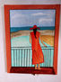 La mujer el mar la bahía el balcón.