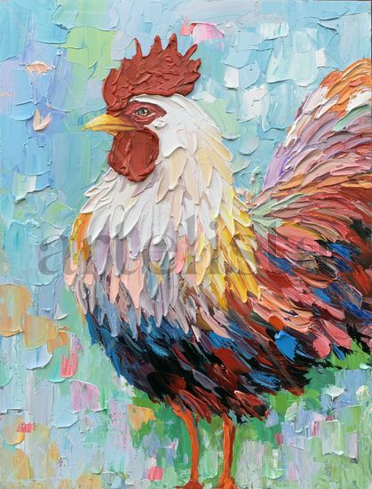 Proud Rooster 1254 Acrylic Canvas Animals