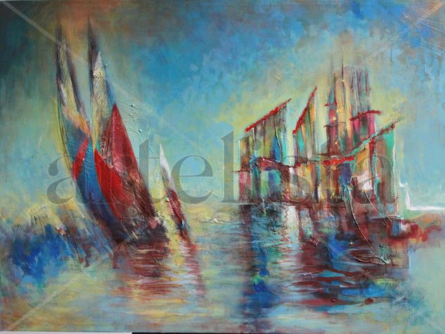 Reflejos Acrylic Canvas Marine Painting