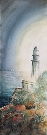 Faro Cap la Nao Watercolour Paper Marine Painting