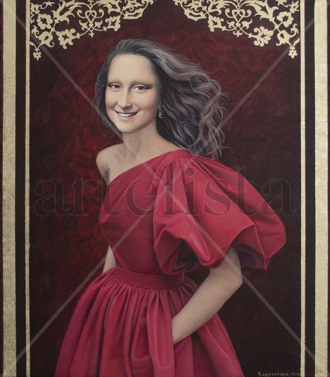 Contemporary portrait "Holiday dress" Acrylic Canvas Portrait