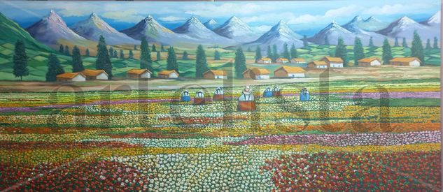 Paisaje del Perú Tarma Oil Canvas Floral Painting