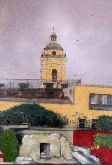 "Torre San Francisco/Parque de la Muralla" Oil Canvas Landscaping