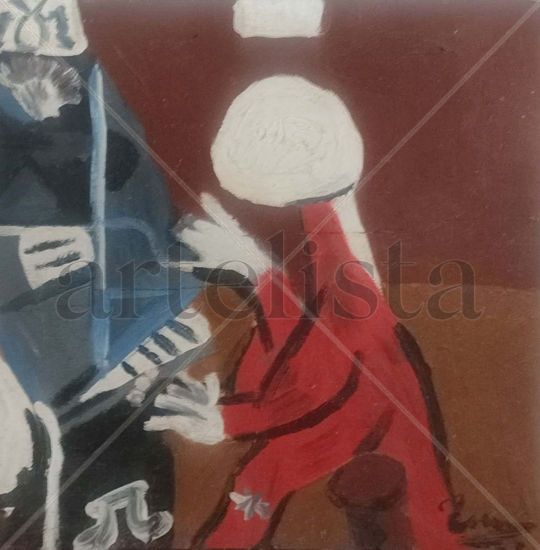 El pianista de Picasso Oil Panel Figure Painting