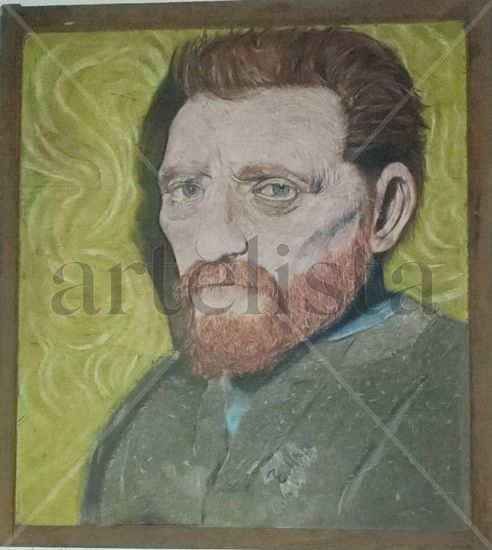 Van Gogh Pencil (coloured) Panel Portrait