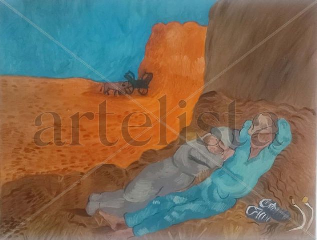 La siesta. Oil Canvas Landscaping