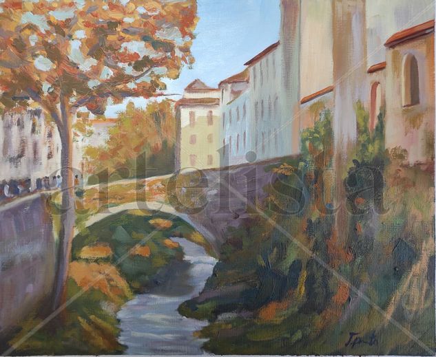 paseo por el darro Oil Canvas Landscaping