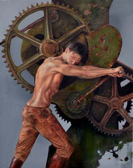 "Industrial attraction" Óleo Lienzo Desnudos