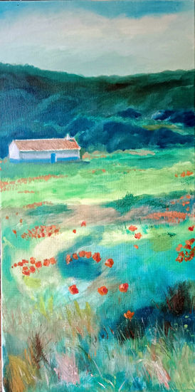 N/91 Paisaje con amapolas Oil Canvas Landscaping