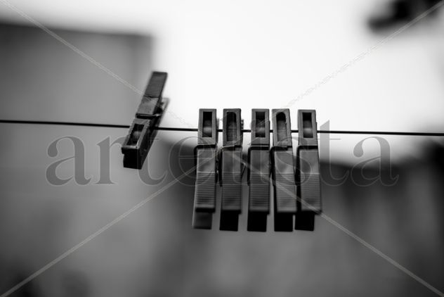 palillos en una cuerda