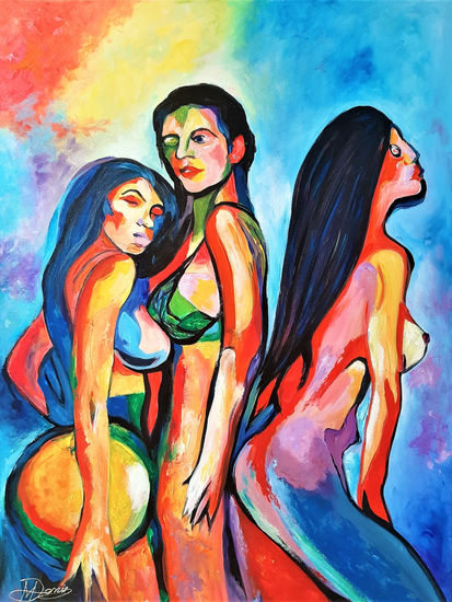 Dancers Acrylic Canvas Figure Painting