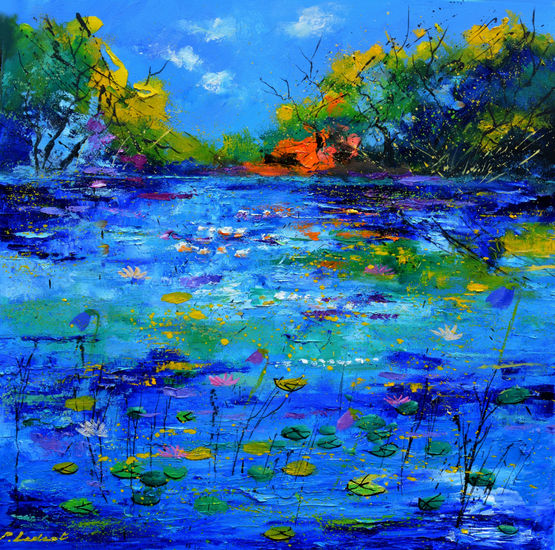 Blue pond Oil Canvas Landscaping