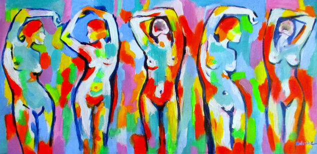 "Celebration Time" Acrylic Canvas Figure Painting