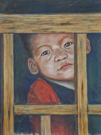 Niño vietnamita Pastel Papel Retrato