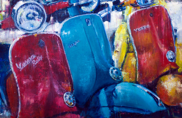 Vespas 2024 Oil Canvas Others