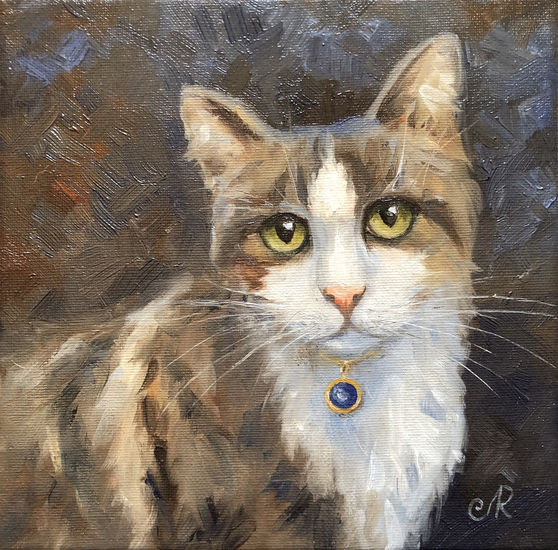 Gato Cat Animal painting Oil Canvas Animals