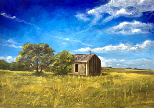 Casa Abandonada en las pampas Acrylic Canvas Landscaping