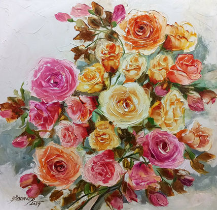 Pink and orange roses