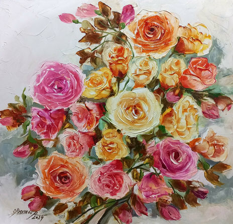 Pink and orange roses
