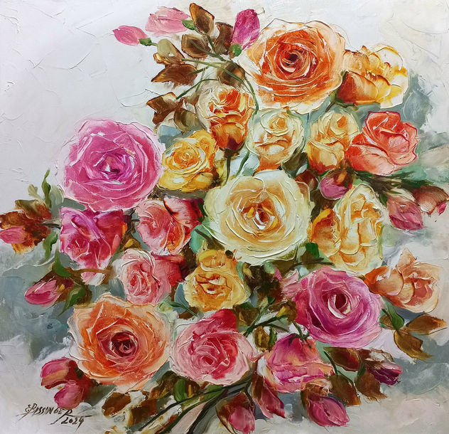 Pink and orange roses