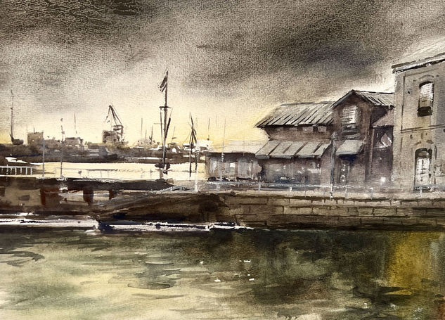 antigua rula gijon Watercolour Paper Marine Painting