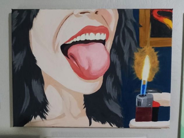 Rockera Gouache Canvas Portrait