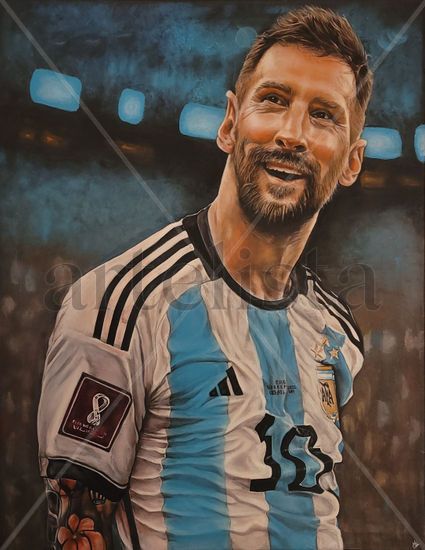 LIONEL MESSI Acrílico Lienzo Retrato