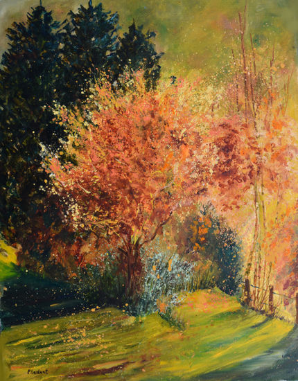 Orange trees in Autumn  7924 Óleo Lienzo Paisaje