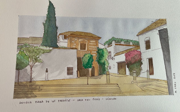 Casa del judío en Córdoba Watercolour Paper Landscaping