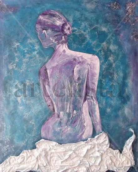 A la espera Mixed media Canvas Figure Painting