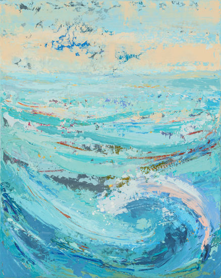 Emotional wave 4 Acrylic Canvas Marine Painting