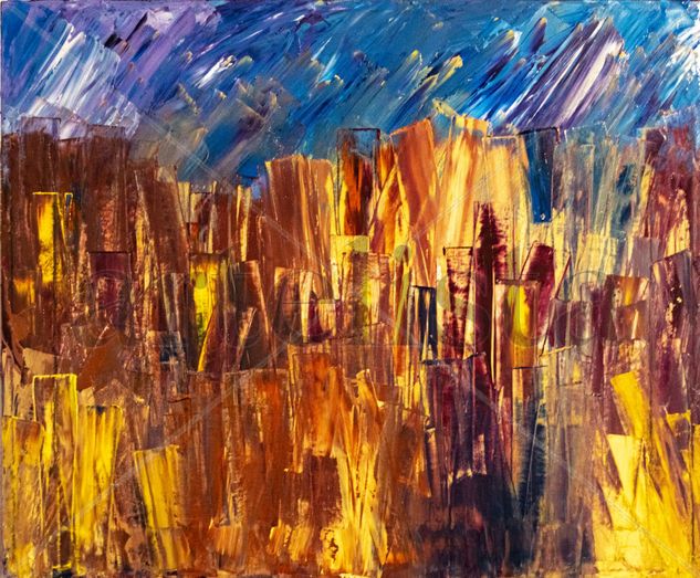 Ciudad Fantasma VIII Oil Textile Landscaping