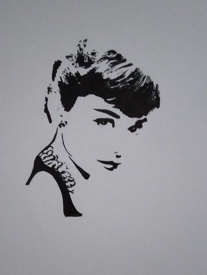 Audrey Hepburn retrato. Ink