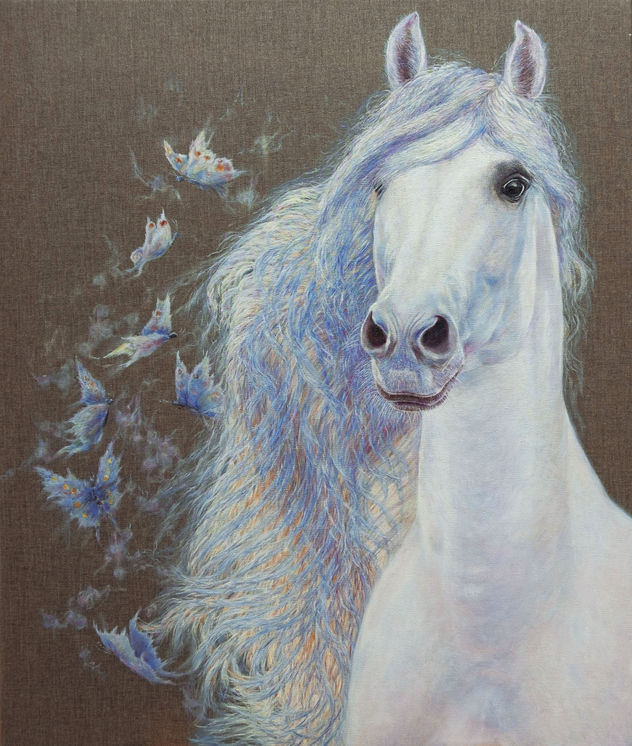 Anastasia Woron:"La Princesa"-Caballo Óleo Original Firmado (54x64cm.)2024
