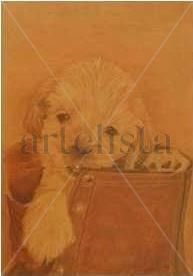 cachorro en bota Pastel Card Animals