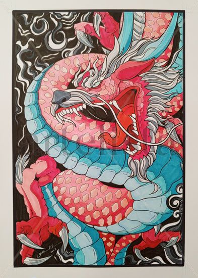 Dragon Occidental Mixed Media