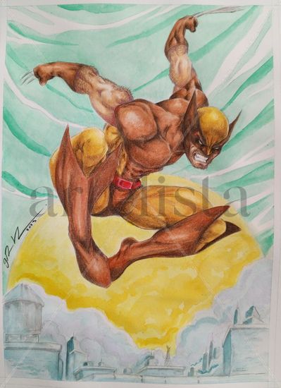 X Men Wolverine Watercolour Paper Figure Painting