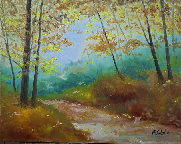 Amanecida en el bosque Oil Canvas Landscaping